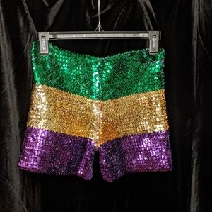 Mardi gras sequin shorts